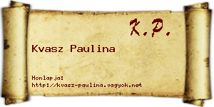Kvasz Paulina névjegykártya